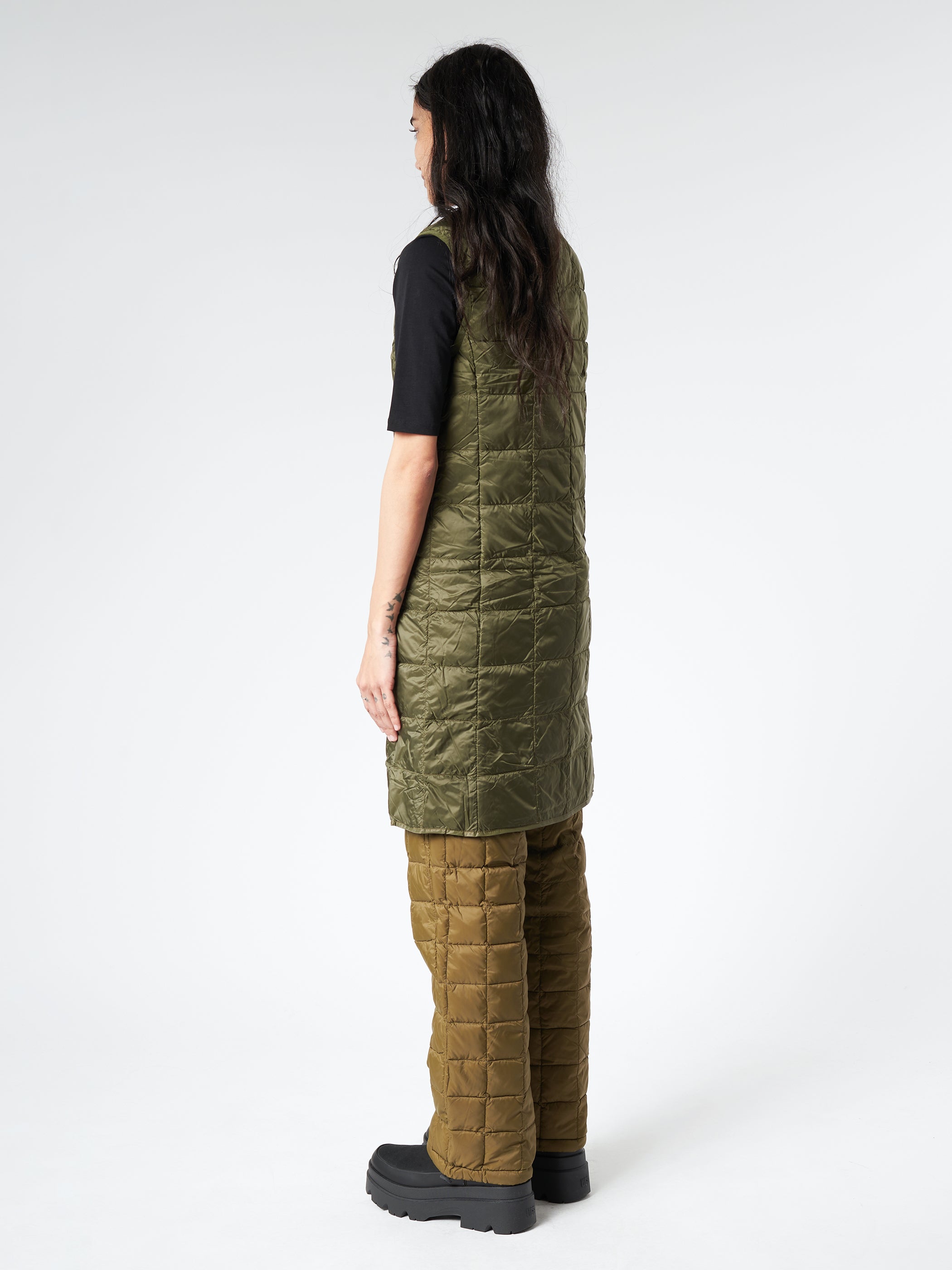 V-Neck Long Down Vest