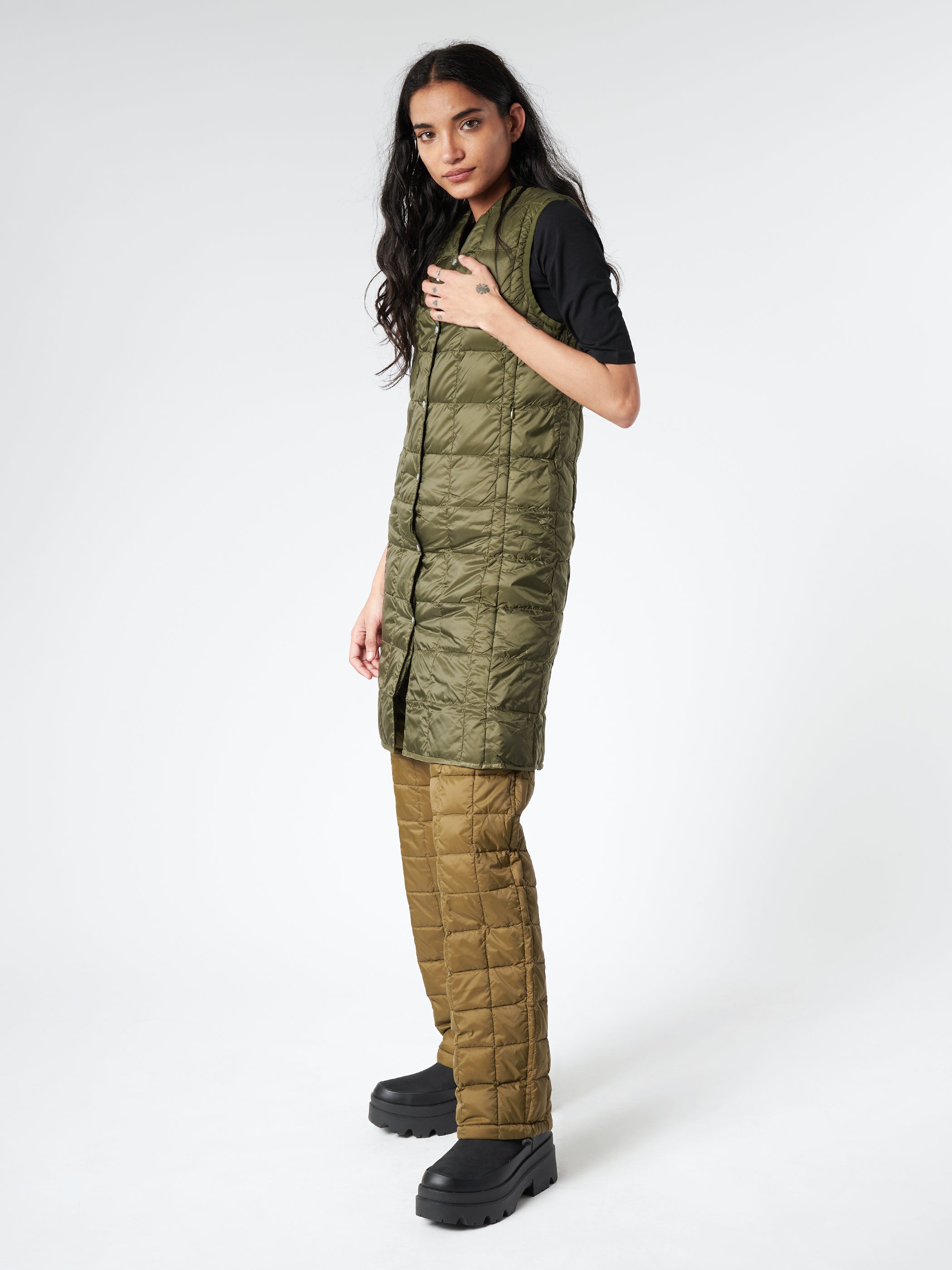 V-Neck Long Down Vest