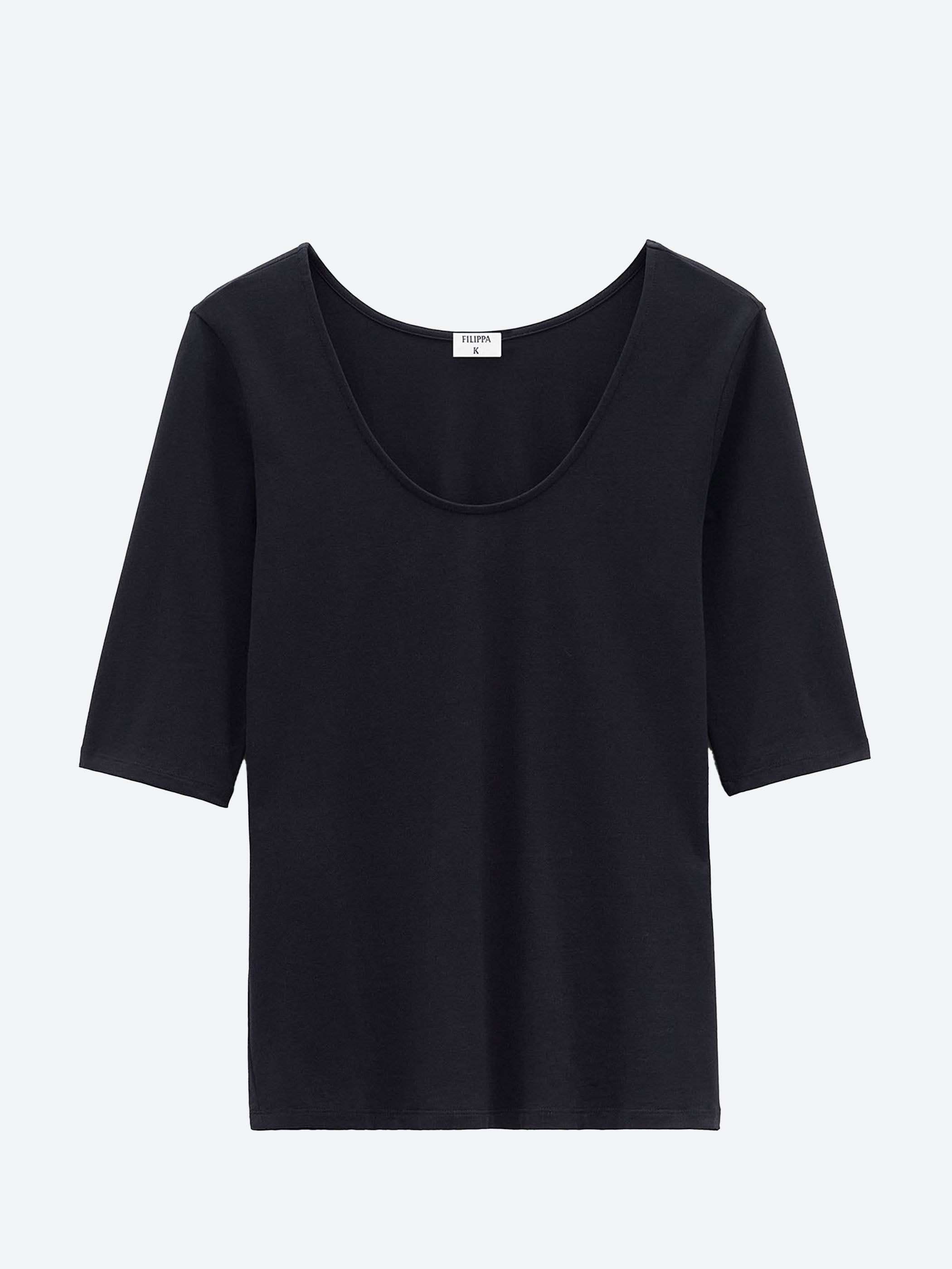 Cotton Stretch Scoop Neck Top