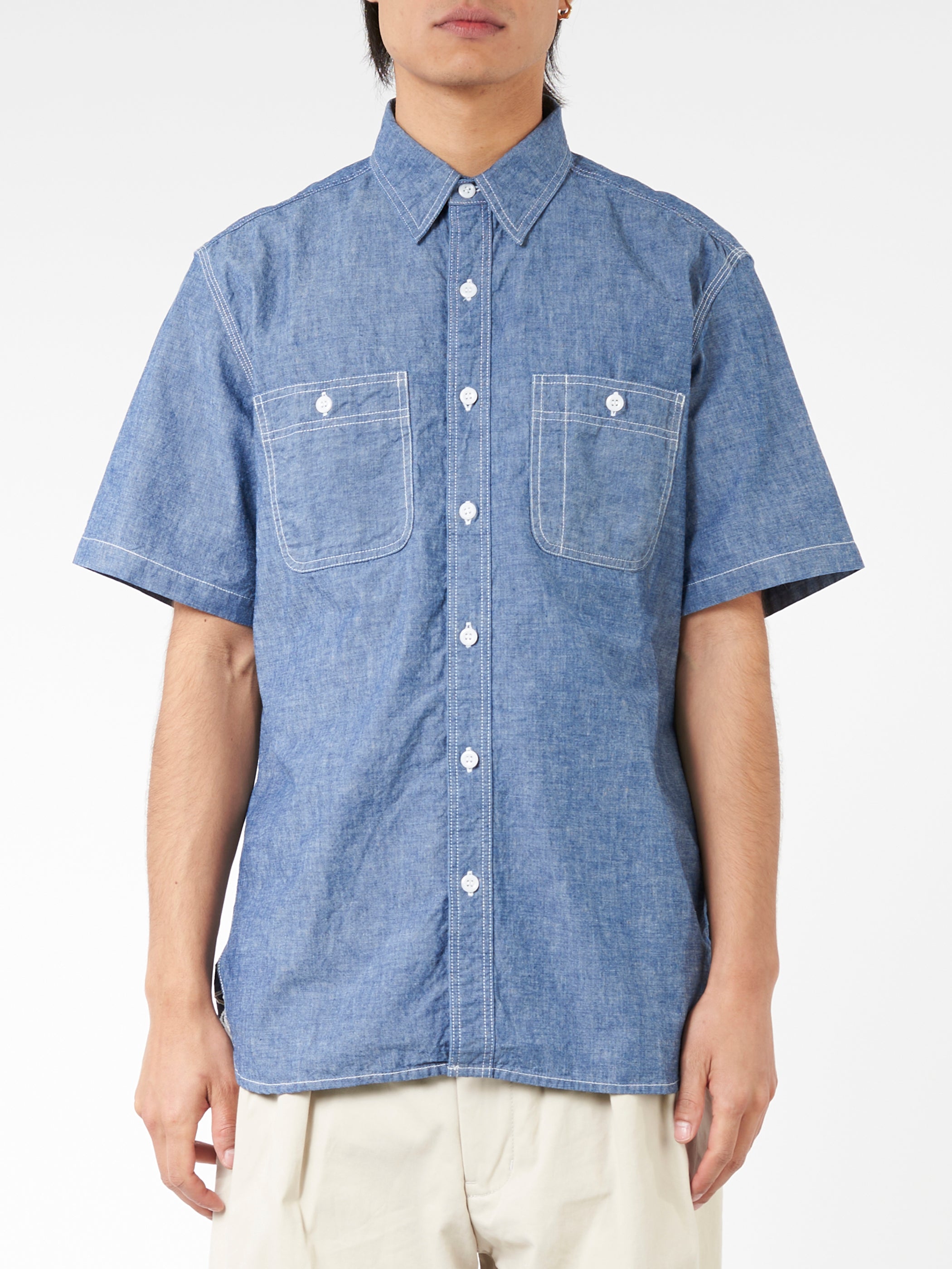 Chambray Short Sleeve Work Shirt