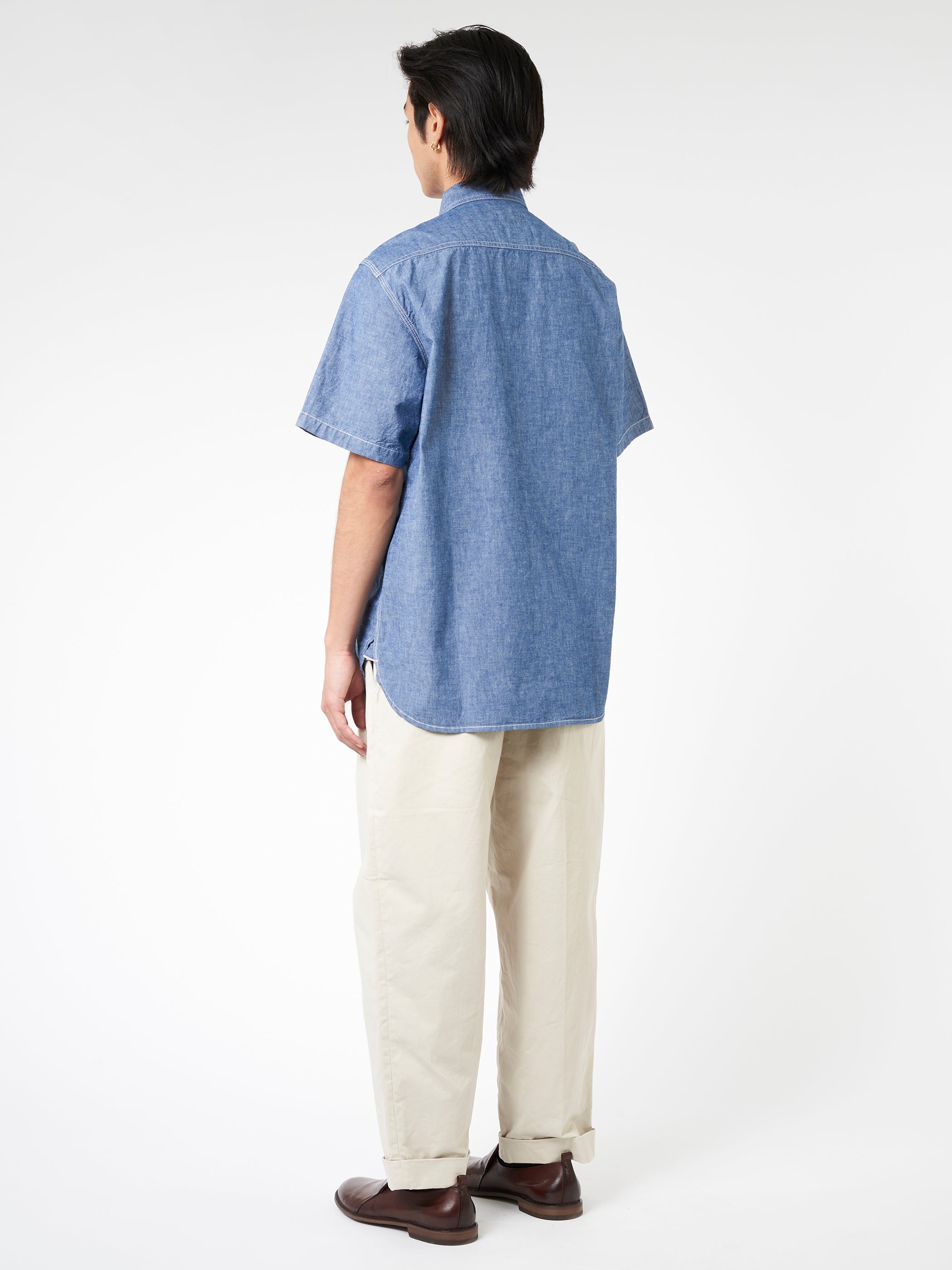 Chambray Short Sleeve Work Shirt
