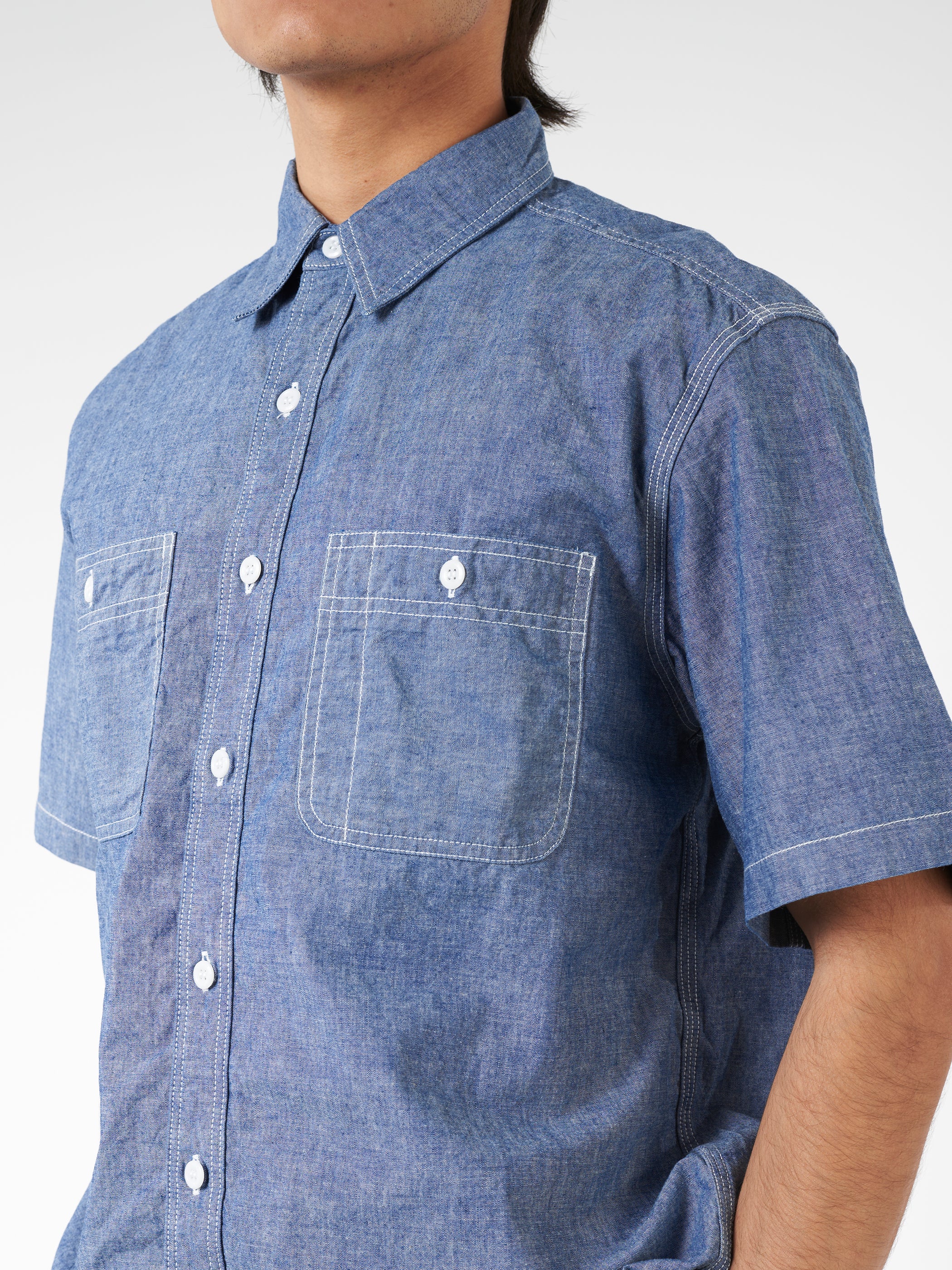 Chambray Short Sleeve Work Shirt