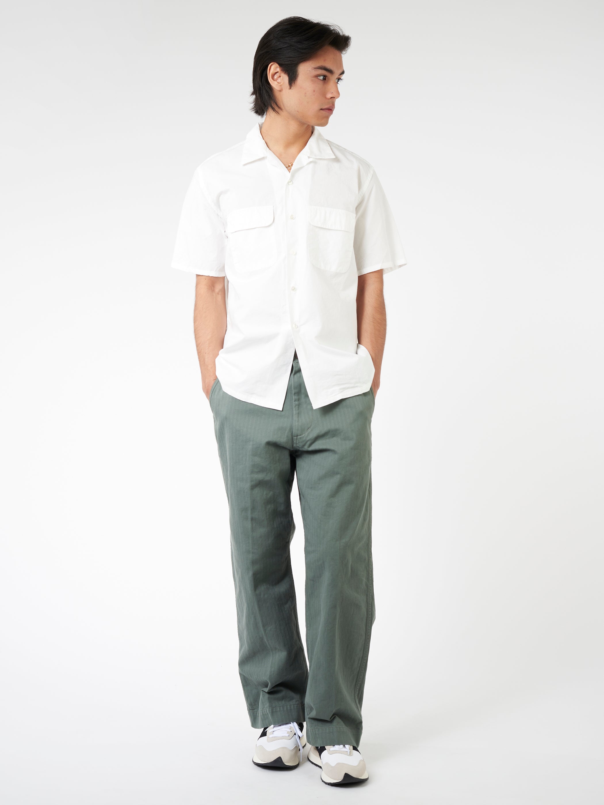 Pima Cotton Short Sleeve Open Collar Shirt