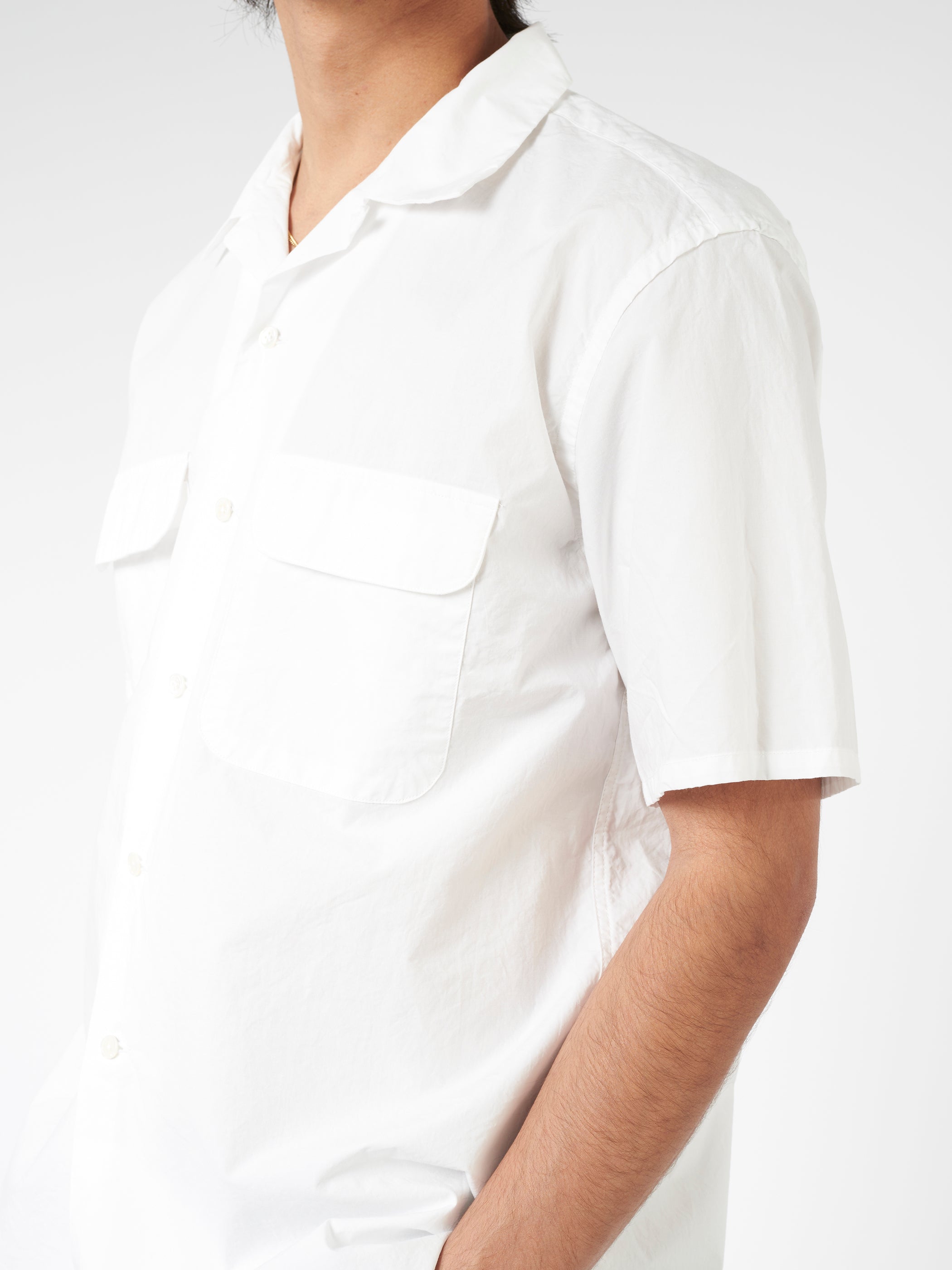 Pima Cotton Short Sleeve Open Collar Shirt