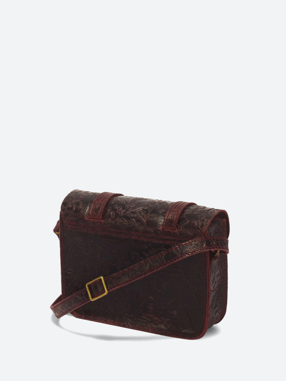 7" Floral Emboss Satchel