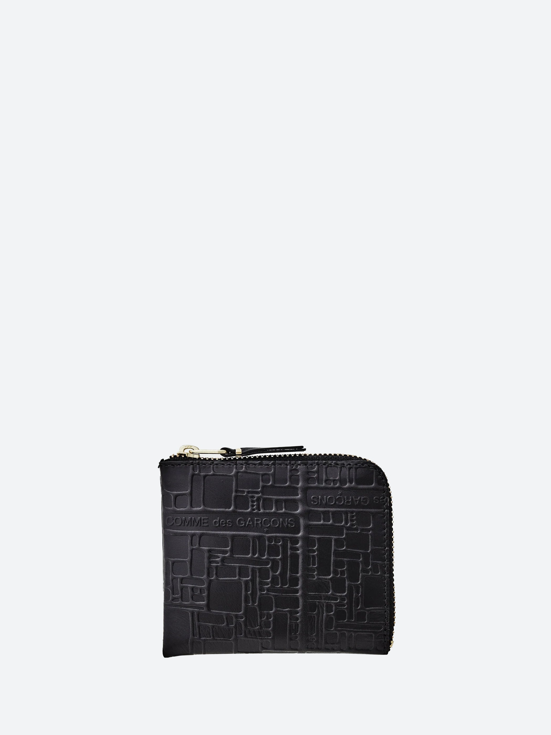 Comme des Garcons WALLET SA3100EL Embossed Logo Wallet in Black gravitypope