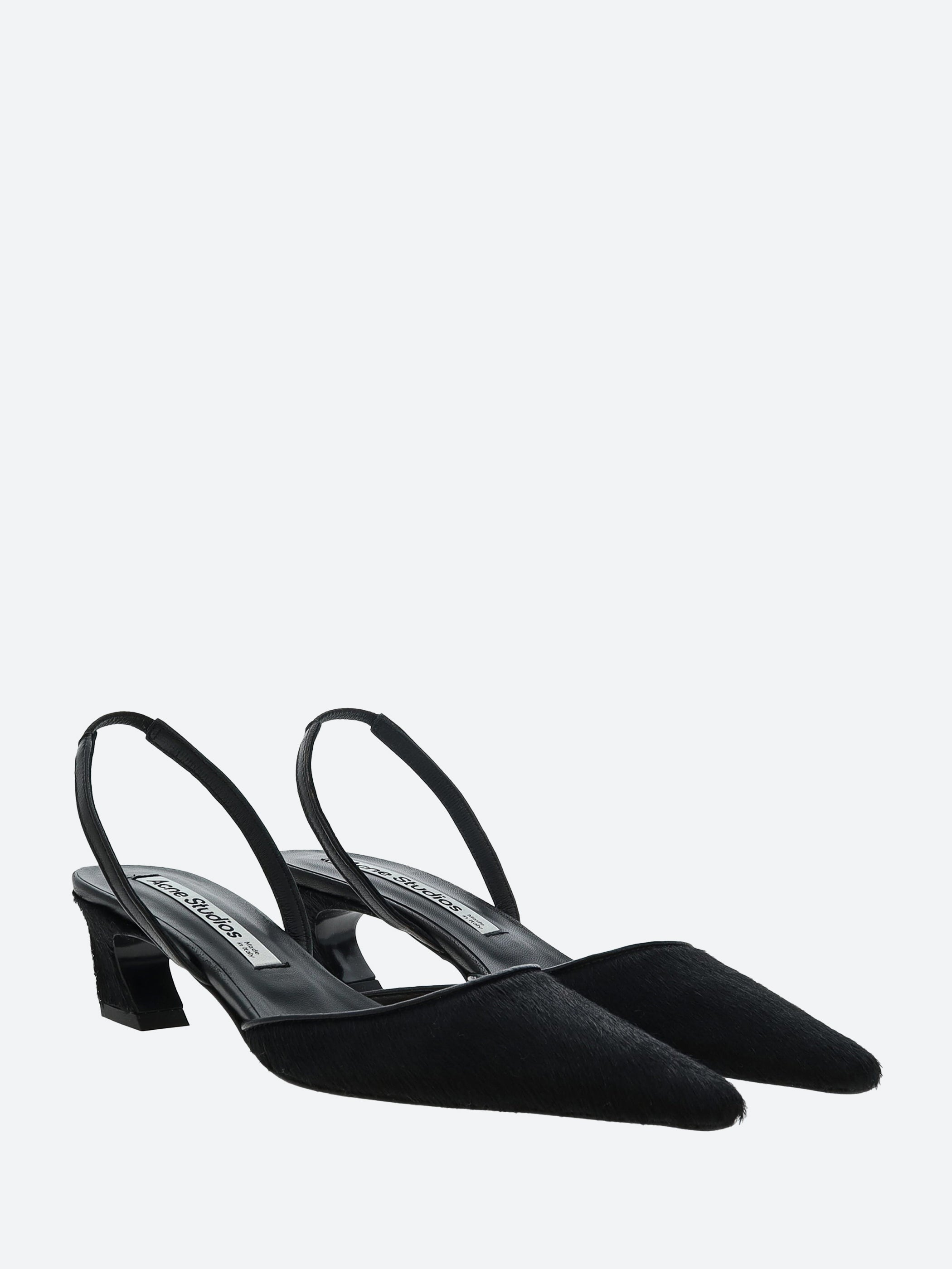 Hairy Leather Slingback Pumps