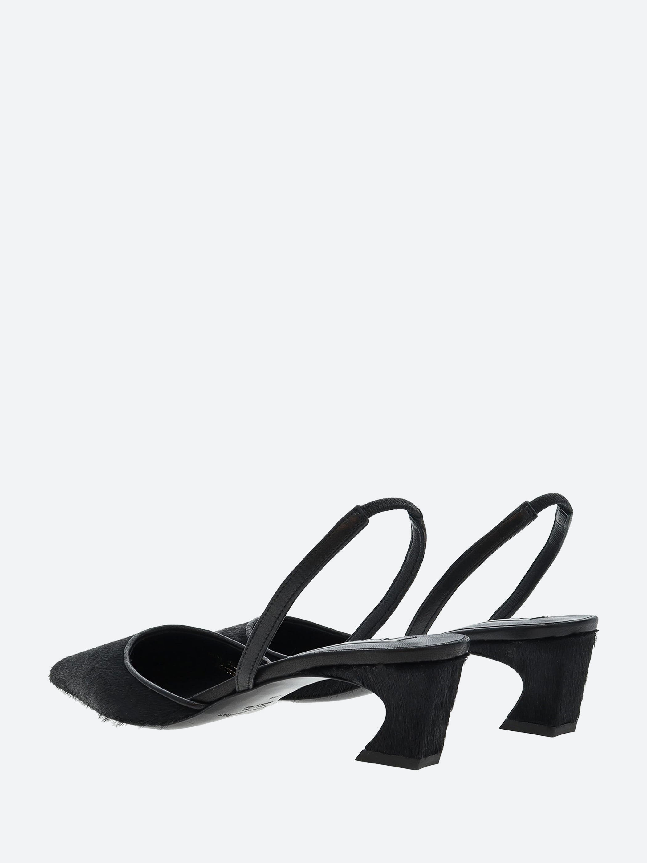 Hairy Leather Slingback Pumps