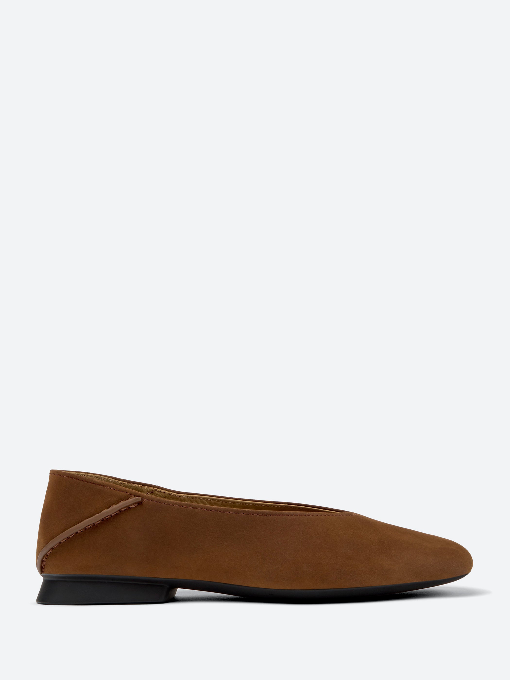Camper - Casi Myra Ballet Flats in Brown Nubuck – gravitypope