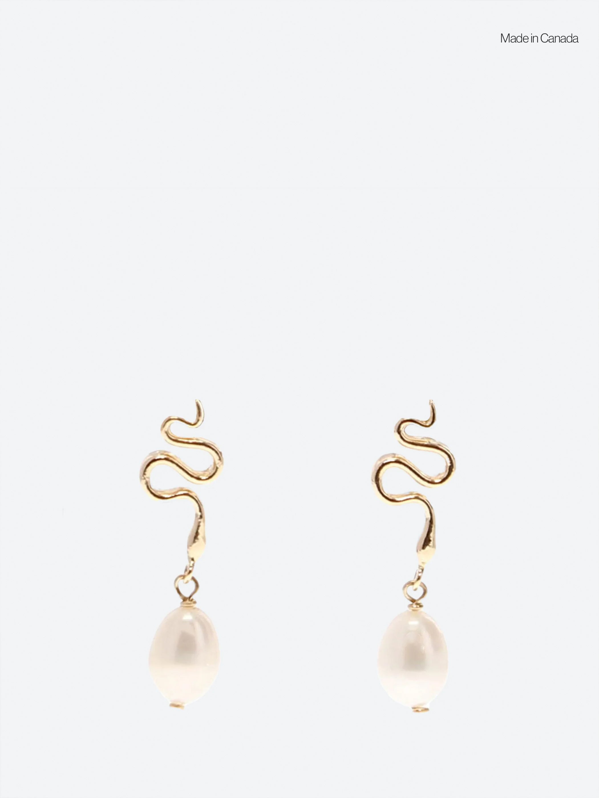 Serpent Pearl Drop Earrings