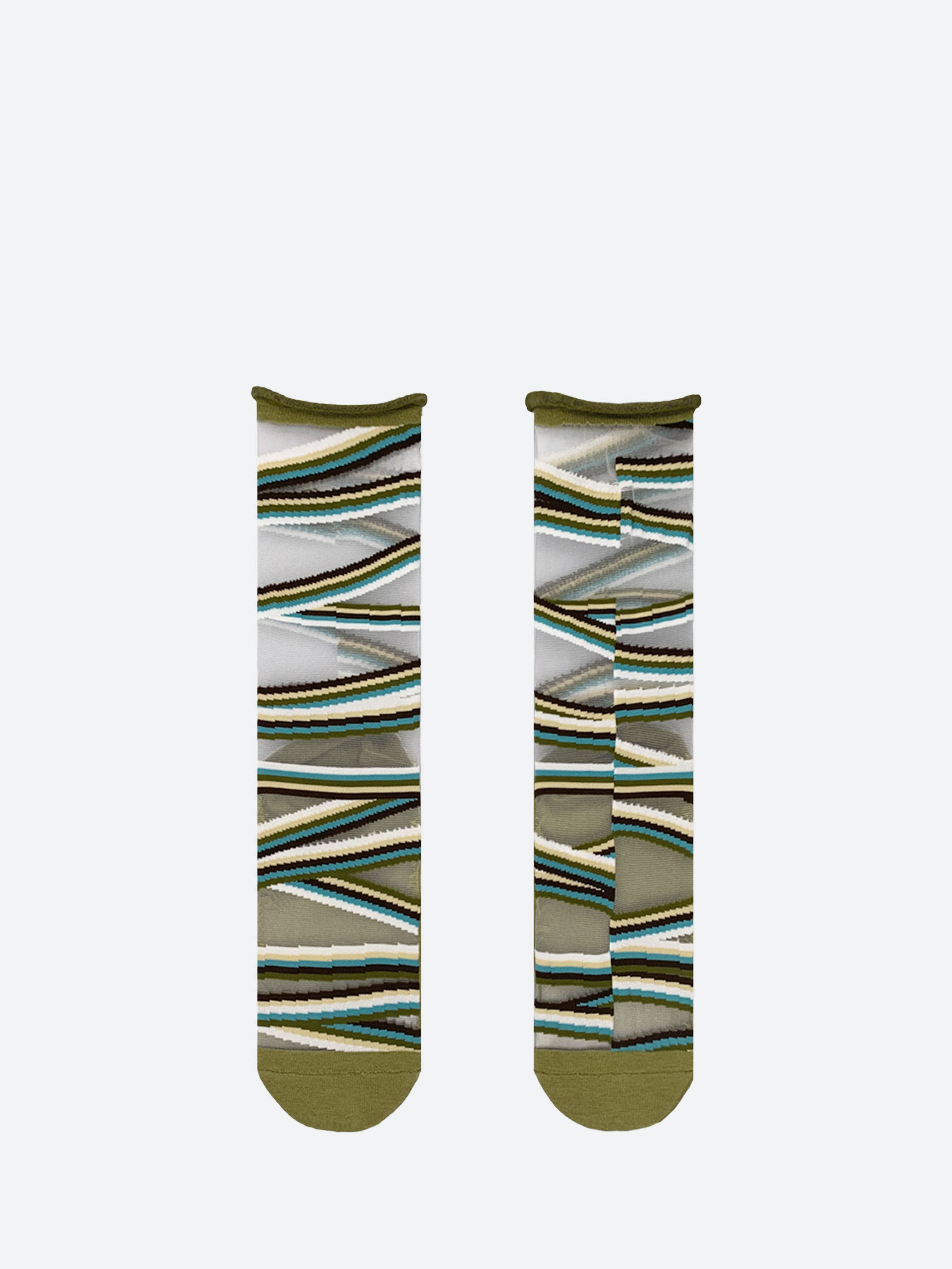 Olive Bias Sock