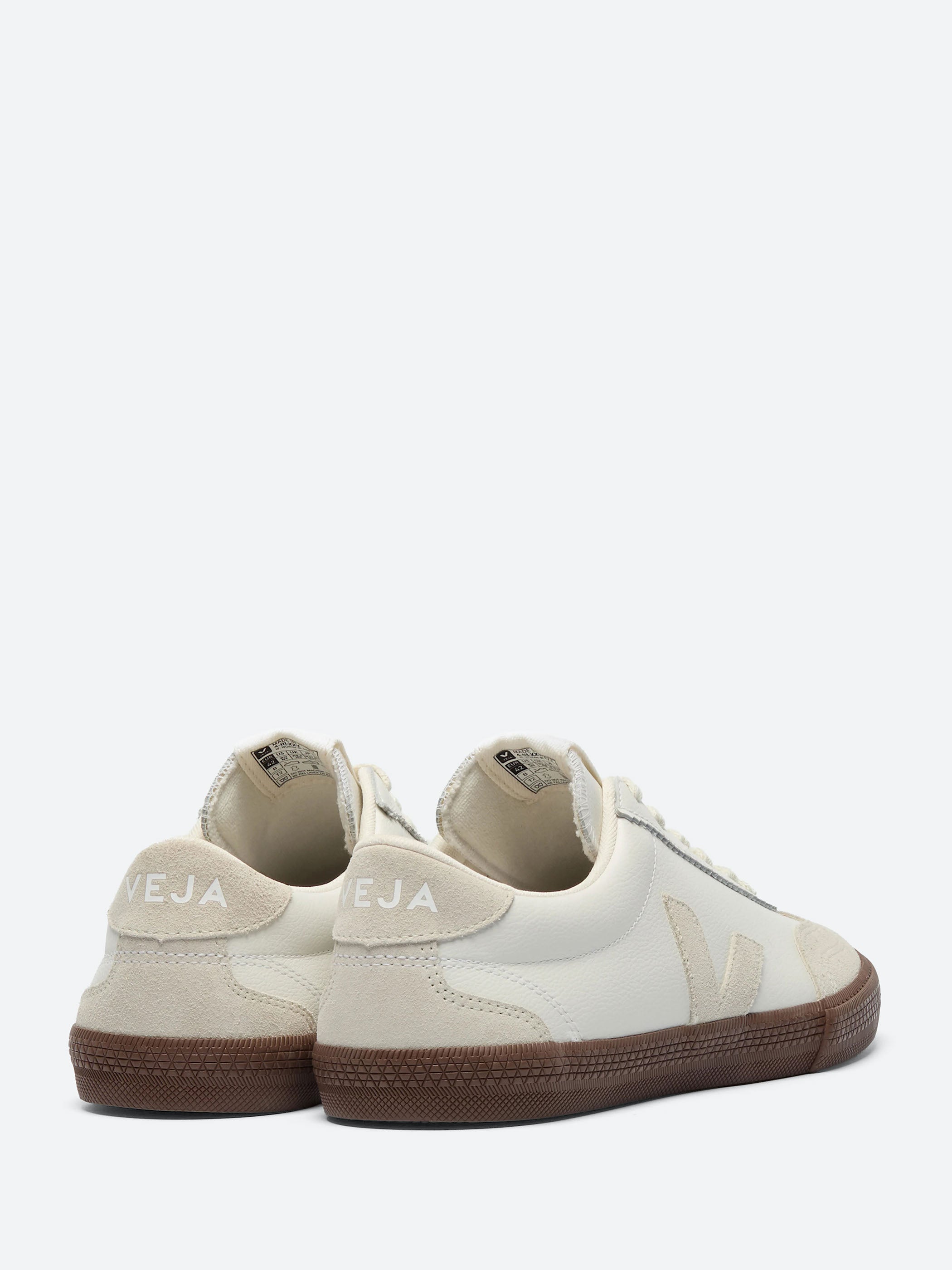 VaLSe – The Line - Veja - Volley O.T. Leather in White, Nat and Bark – gravitypope